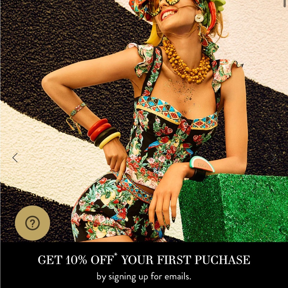 Camilla Multicolor Floral bustier top with shoulder frill